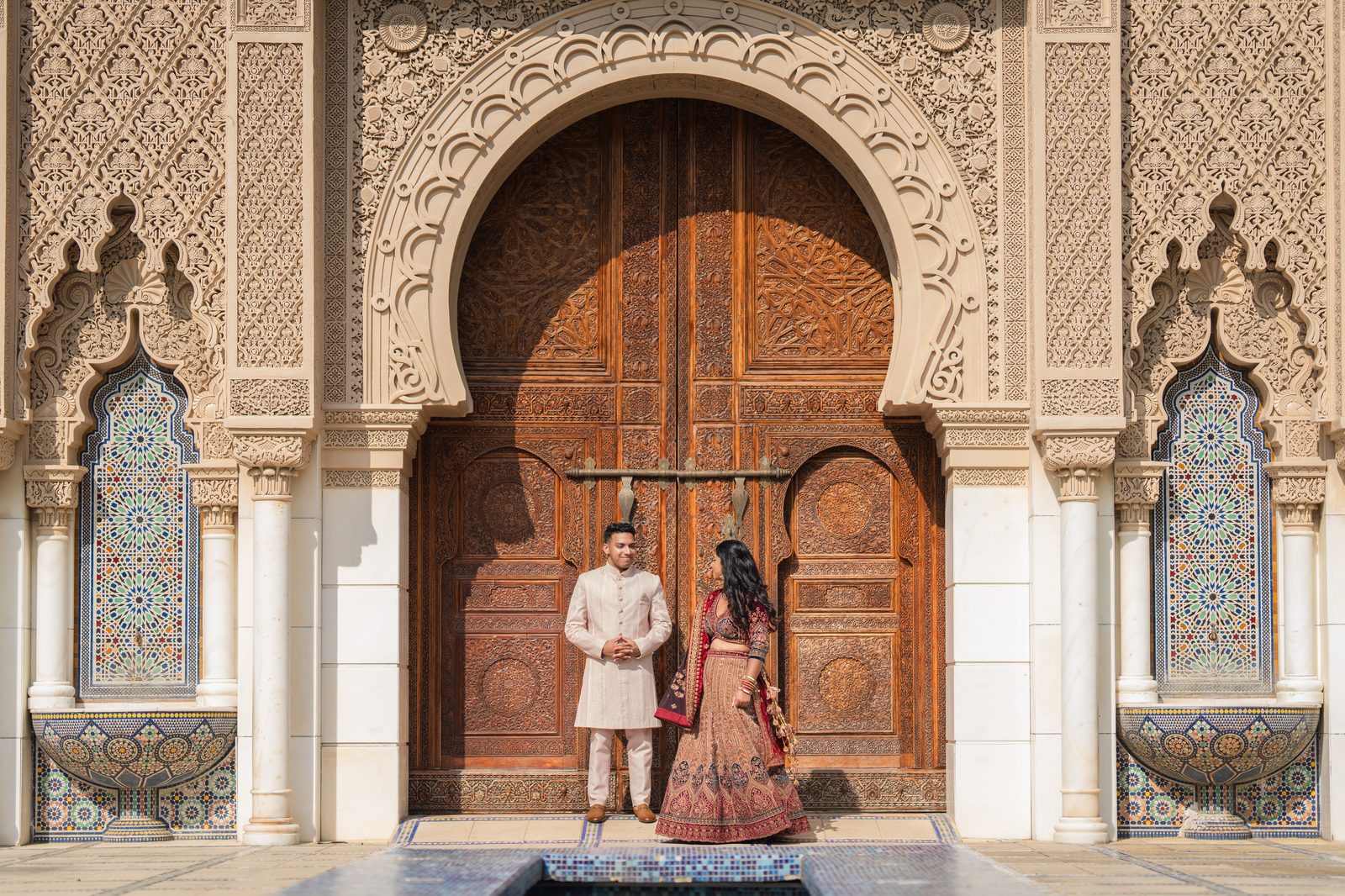 Bharath and Swathi at grand doors